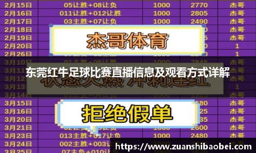 东莞红牛足球比赛直播信息及观看方式详解
